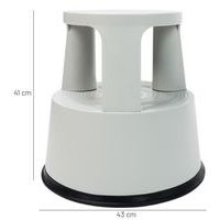 Marchepied mobile polypropylène - 2 marches Gris - Image 3