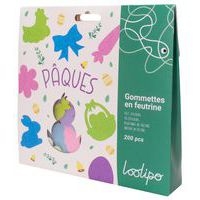 Assortiment 200 gommettes ø 3,5 cm feutrine Pâques à paillettes - Image 2