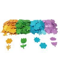 Lot 200 gommettes ø 3,5 cm en mousse scintillante printemps - Image 2