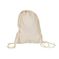 Sac à dos ficelle écru 100% coton 26 x 33 cm (lot de 10) - Image principale