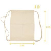 Sac à dos ficelle écru 100% coton 26 x 33 cm (lot de 10) - Image 3