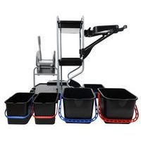 Chariot de nettoyage avec porte-sac - 4 seaux et 1 presse - Image 6