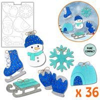 Lot de 36 suspensions Hiver à décorer - Image principale