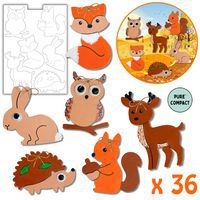 Lot de 36 suspensions animaux d'Automne à décorer - Image principale