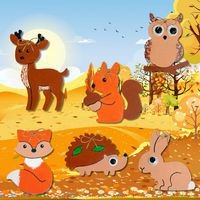 Lot de 36 suspensions animaux d'Automne à décorer - Image 3