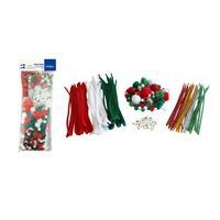 Pack NOËL pompons , yeux mobiles, chenilles, 300 pcs assorti - Image principale