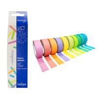 Lot 10 rubans adhésifs 15 mm x 10 m couleurs pastel - Image principale