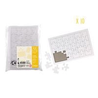 Ensemble 10 puzzles blancs 14 x 21 cm de 30 pièces - Image principale