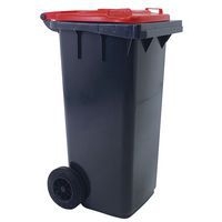 Conteneur mobile tri des déchets - 120 L - Rouge -  Manutan - Image principale