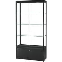 Vitrine d'exposition 1000x400x2000mm et placard - Noir - Image principale