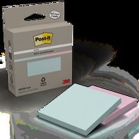 Lot 2 blocs 100 feuilles recyclées Post-it 76x76 mm couleurs - Image 2