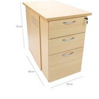 Caisson hauteur bureau Quatuor profondeur 60 cm Hêtre/alu Hêtre - Image 10