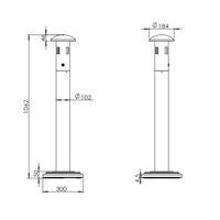 Cendrier colonne sur socle Manutan - 11L - Noir - Image 3
