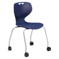 Chaise Mahia2 4 pieds à roulettes acier gris Taille 6 olive - Image 4