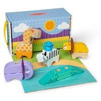 Lot 34 blocs en bois safari - Image 2