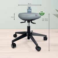 Tabouret siège oscillant avec roulettes Leitz - Image 4