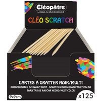 Bloc 125 feuilles à gratter 9 x 9 cm noir/multi + bâtonnets - Image 2