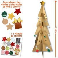 Sapin kraft à décorer 2 m (inclus 24 stickers) - Image principale