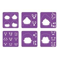 Lot de 6 pochoirs plastique 14 x 14 cm - Image principale