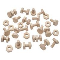 Écrou et boulon en bois- Développement motricité fine- Hope Education -Lot de 20 - Image principale