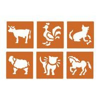 Pochette 6 pochoirs plastique lavable 14,5 x 14,5 cm - Image principale