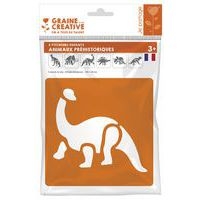 Pochoir plastique lavable 14,5 x 14,5 cm (Pochette de 6) - Animaux préhistoriques - Image 2
