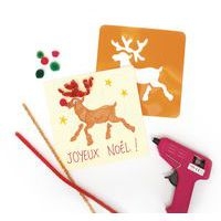 Pochoir plastique lavable 14,5 x 14,5 cm (Pochette de 6) - Noël - Image 3