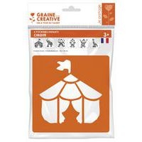 Pochoir plastique lavable 14,5 x 14,5 cm (Pochette de 6) - Le cirque - Image 2