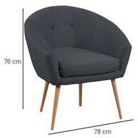 Fauteuil accueil en tissu Armand coloris Anthracite - Image 2