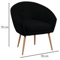 Fauteuil accueil en tissu Armand coloris Noir - Image 4