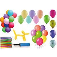 Assortiment 58 ballons baudruche variés + pompe - Image principale