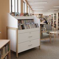 Meuble CD/DVD Ellipse structure hêtre massif - Manutan Expert - Image 2