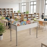 Bac à albums haut simple Ellipse structure métal avec roulettes - Image 3