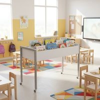 Bac à albums haut simple Ellipse structure métal avec roulettes - Image 2