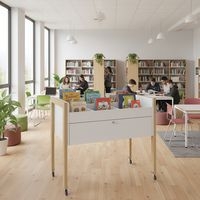 Bac multimédia Ellipse structure bois avec roulettes - Image 4