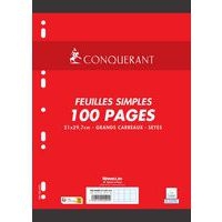 Feuillet recharge classeurs 100 pages A4 seyes 80g - Blanc (Etui de 50) - Image principale