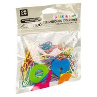 Sachet 100 trombones 32mm colorés - Image principale