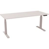 Bureau motorisé L180xP80 cm ép.25 mm blanc/alu - Image principale