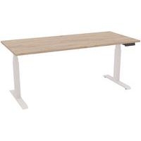 Bureau motorisé L180xP80 ép.25mm chêne Brunswick/blanc - Image principale