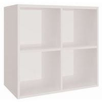 Meuble 4 cases L80,7xH75,5xP 43,2 cm blanc - Image principale