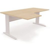 Plan compact 160X80X120 cm retour gauche blanc/chêne clair - Image principale