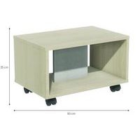 Table basse Identité à roulettes Argent/Pin - Image 3