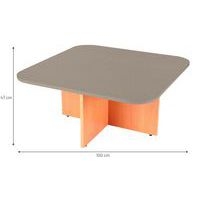 Table basse range-poufs Diabolo 100 x 100 cm Taupe/Hêtre - Image 2