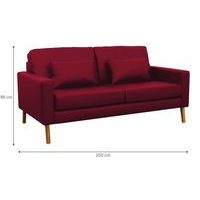 Canapé 3 places Stockolm enduit PVC lie-de-vin - Image 2