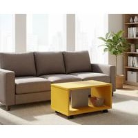 Table basse Identité à roulettes Argent/Orange - Image 3