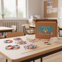 Lot de 6200 perles plastiques Ø9 et 6mm + 100m fils + 5pots - Image 3