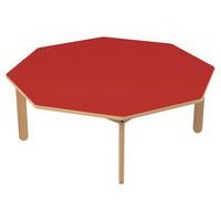Table Lili octogonale, plateau couleur, piétement bois hêtre - Image 2