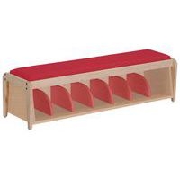 Banc d'accueil Lili avec casiers assise bois - Image 2