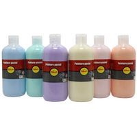 Assortiment 6 flacons 500 ml gouache pastel Pichon - Image principale