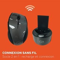 Souris sans fil carbone avec socle de recharge - Mobility Lab - Image 2